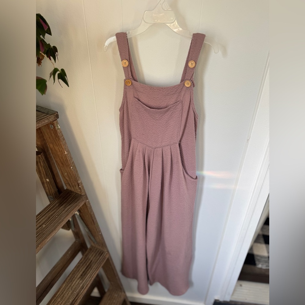✨ Dot Dot Smile Girls Mauve Overalls | Size 7 | Pockets | Cozy Textured Knit ✨